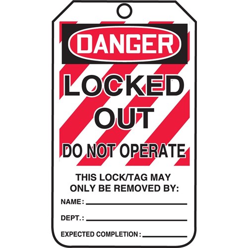 DANGER DO NOT OPERATE/LOCKOUT TAGS-25/PK