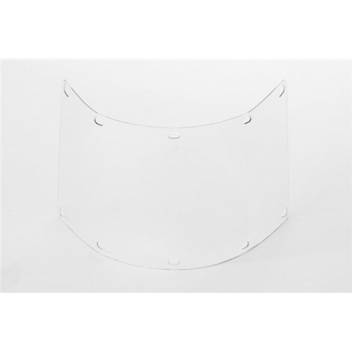 Clear, heat-formed polycarbonate visor