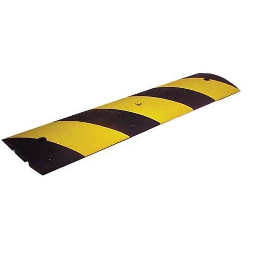 3' Striped Yellow Speed Bump Rubber
