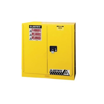 Flam Liq Cabinet, Yellow 45 Gal, 2 Door