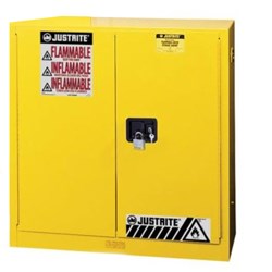 Flam Liq Cabinet, Yellow 30 Gal, 2 Door