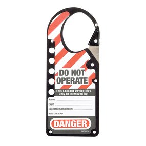 Labeled Snap-On Hasp - Black