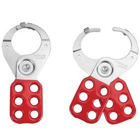 Hasp. 1.5 in.Steel jaws Locking Tabs,Red
