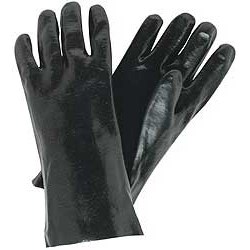 Black PVC Dipped Glove, Smooth 12 In, LG