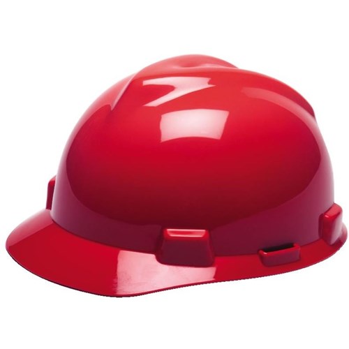 V-Gard Hard Hat, Ratchet, Red