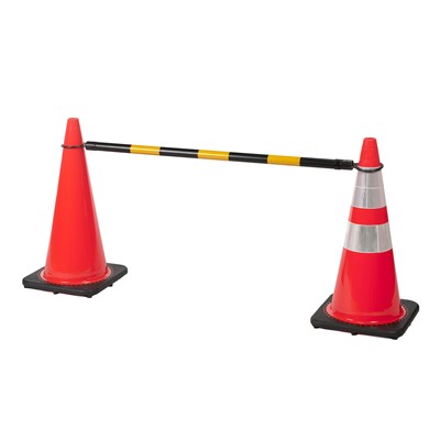 Retractable Cone Bar, BLK/YLW 4ft-8ft