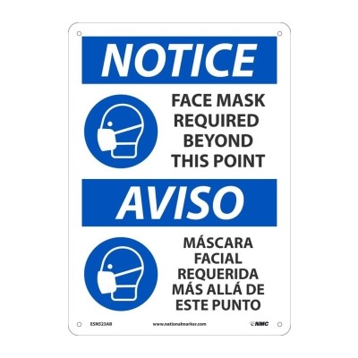 NOTICE FACE MASK REQUIRED, ENG/SP