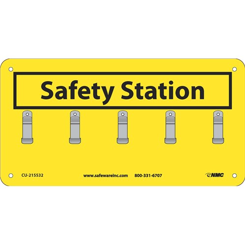 Sign, SAFETY STATION w/5 Clips