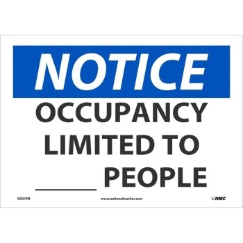 NOTICE OCCUPANCY LIMITED TO ___ PEOPLE