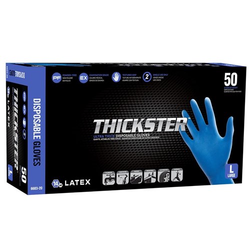 Thickster Powder-Free Latex Gloves, XL