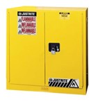 Flam Liq Cabinet, Yellow 45 Gal, 2 Door