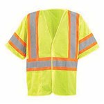 Vest, Class 3, Brkwy, Yellow, Size Med
