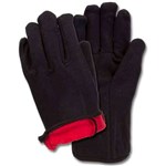 Cotton Brown Jersey Glove, Red Lined