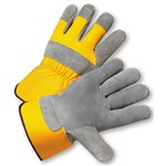 Leather Palm Glv, Yellow Canvas Back, LG